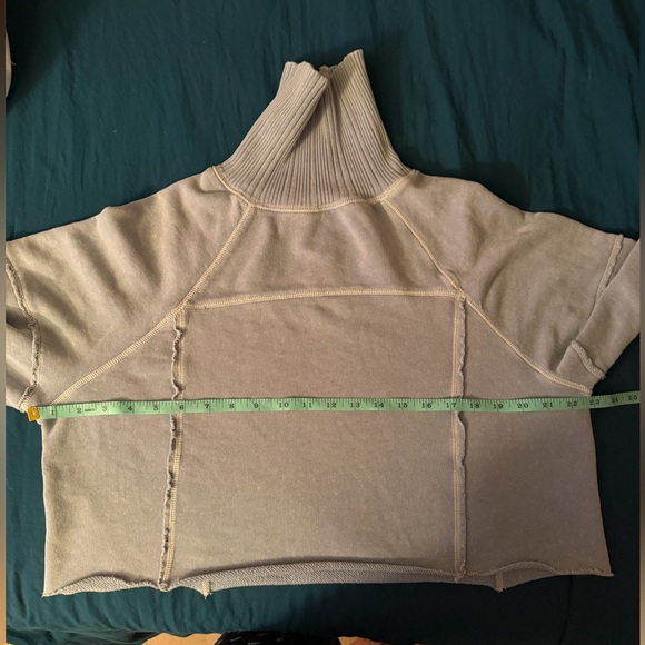 Aerie Light Blue Turtleneck cropped washed baby blue Sweater - Picture 7 of 14